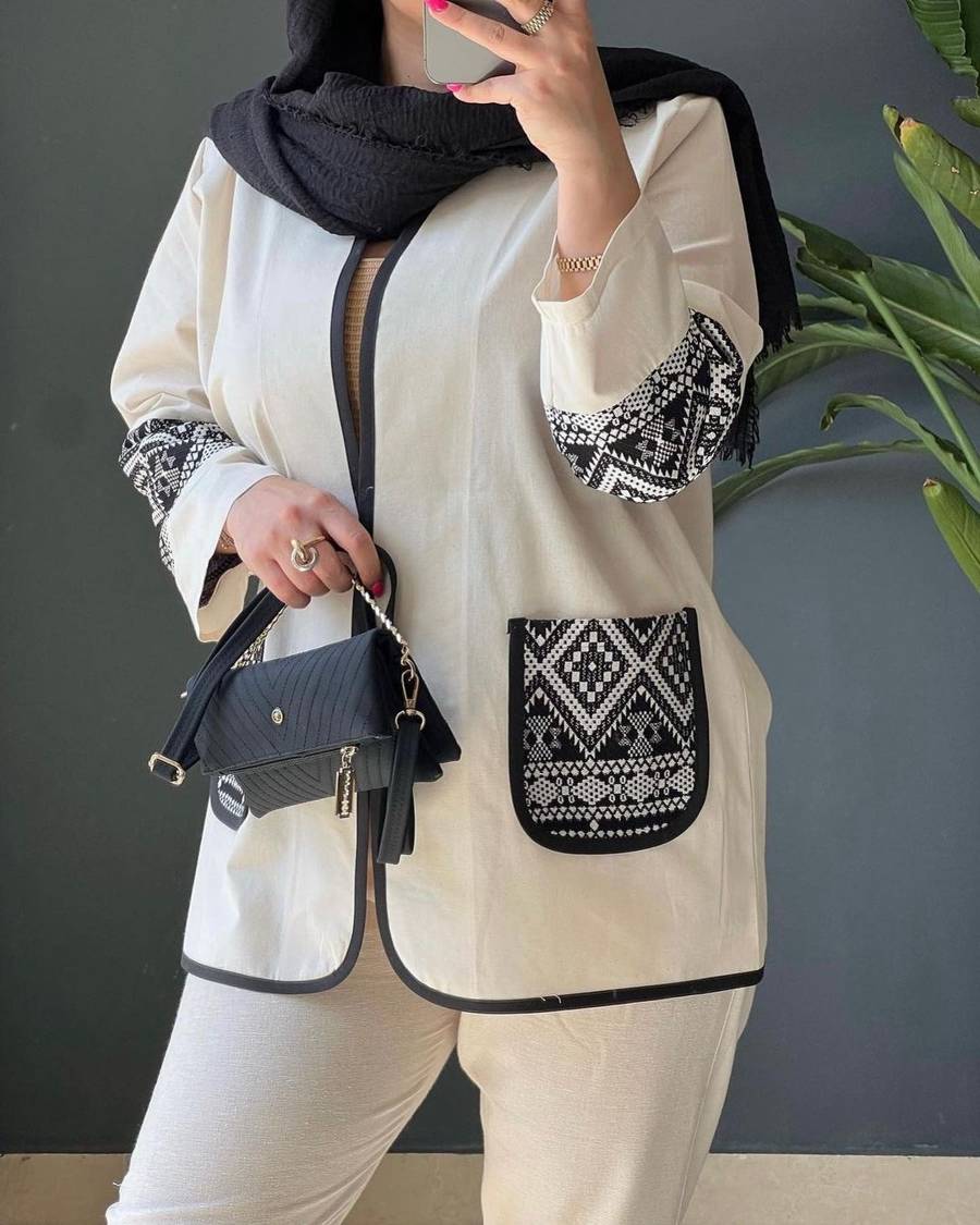 مدل مانتو با نوار سنتی 