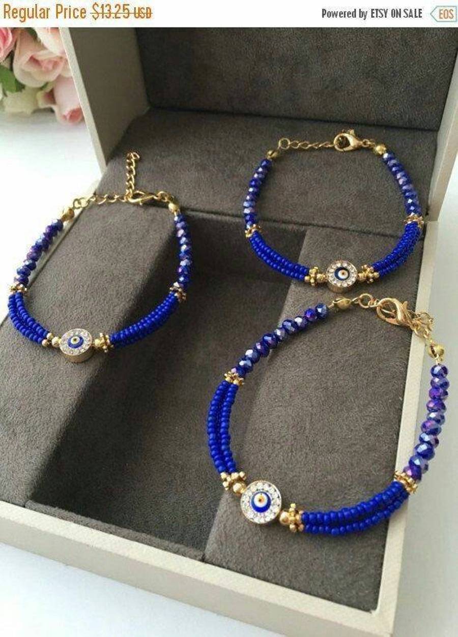 مدل دستبند با مهره چشم نظر