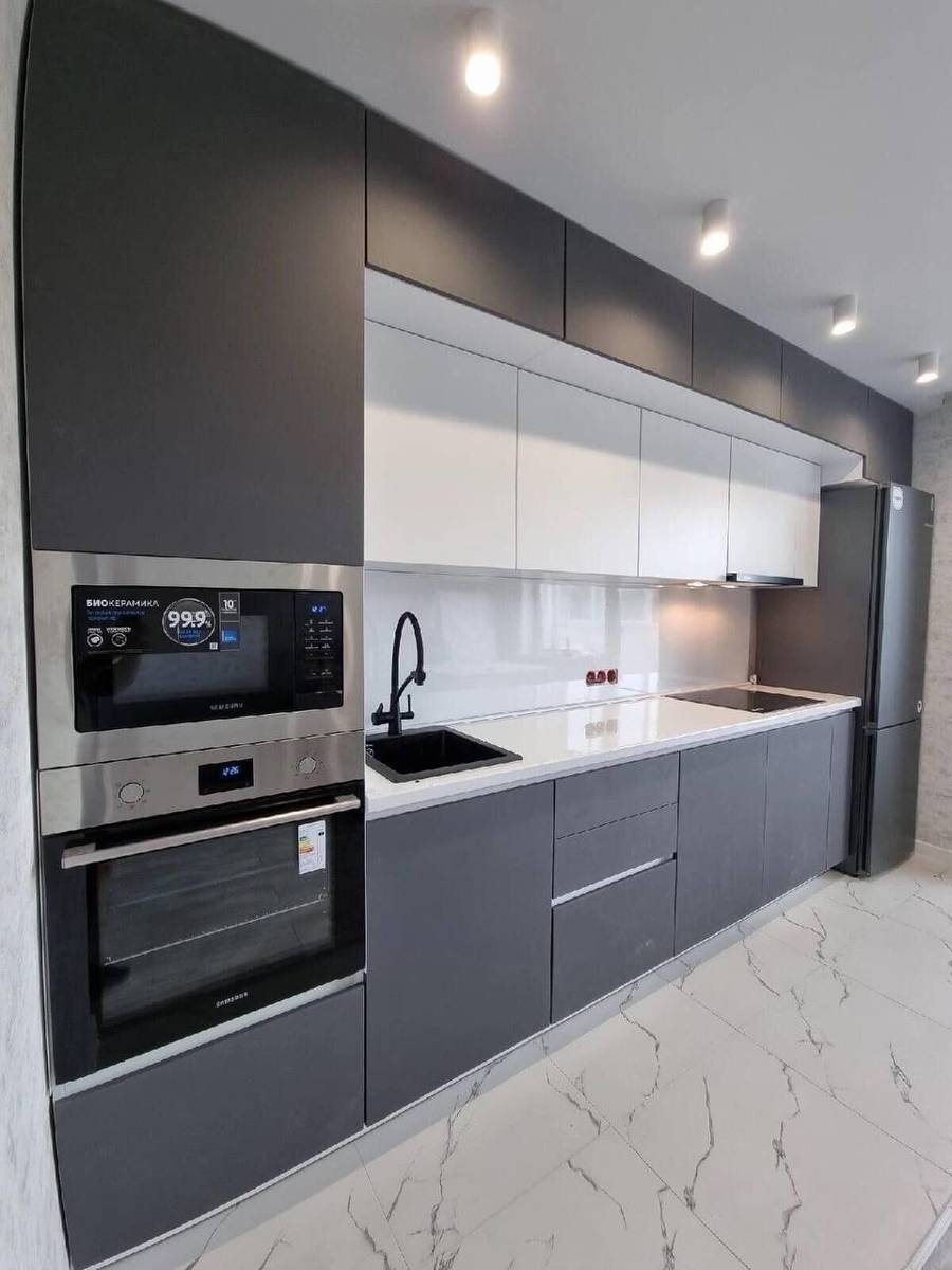کابینت مدرن طوسی و چوب