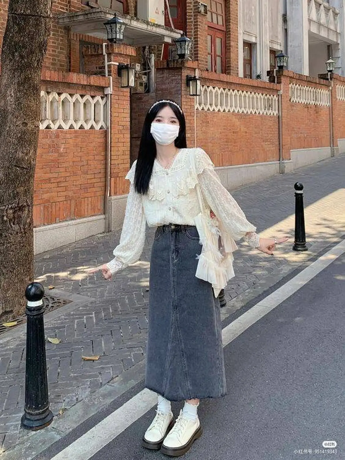 دامن جین بیرونی ساده
