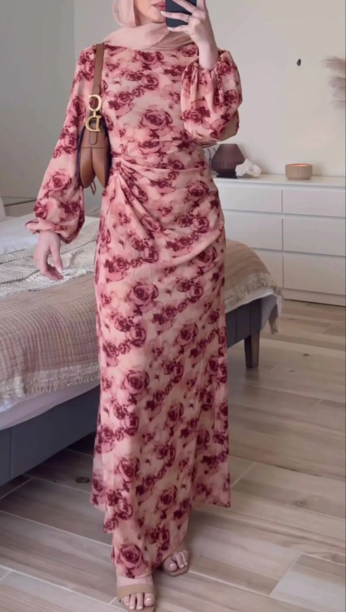 مدل لباس گلدار بلند 