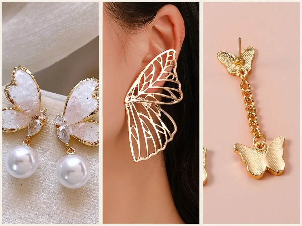 گوشواره پروانه ای نقره