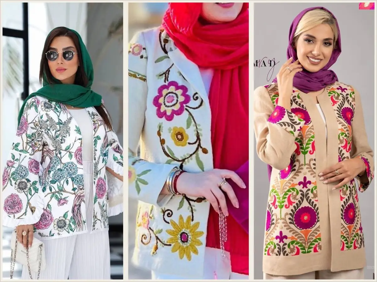 جدیدترین مدل مانتو گلدوزی شده بیرونی 