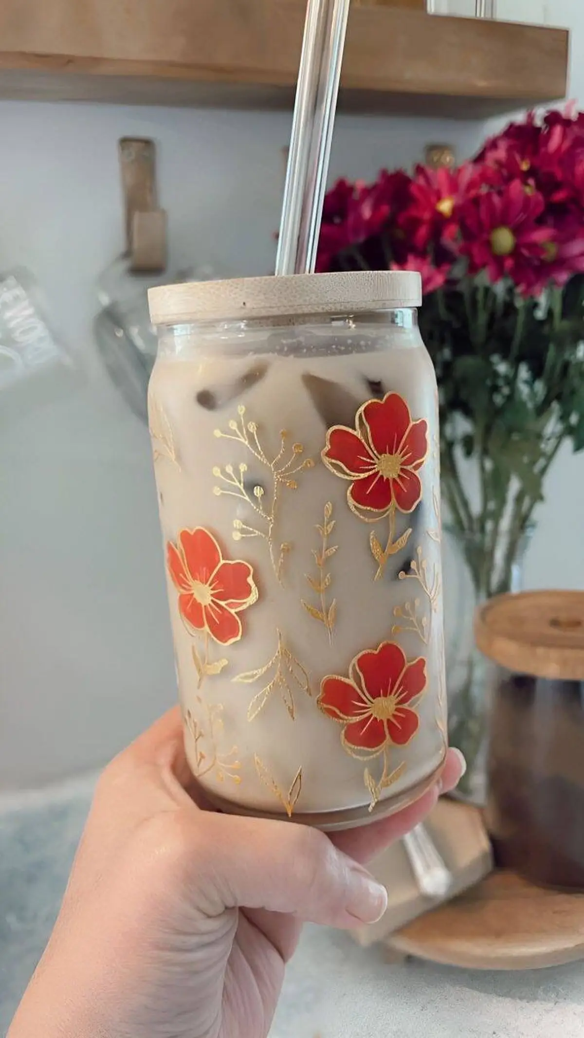 ماگ شیشه ای در دار 