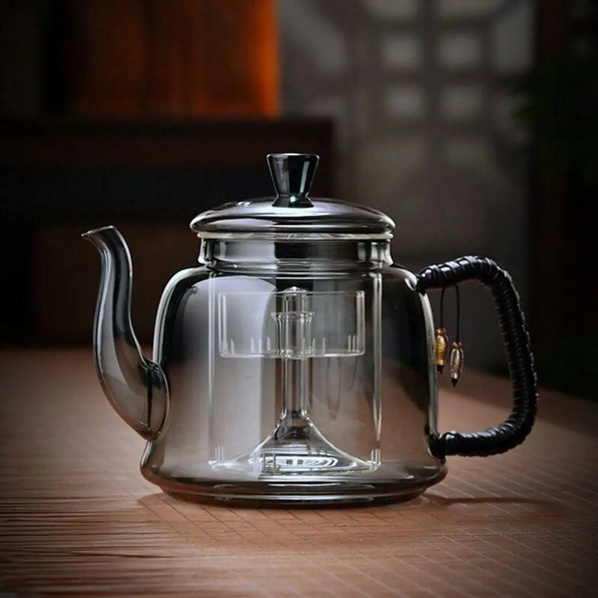 قوری شیشه ای چای ساز 