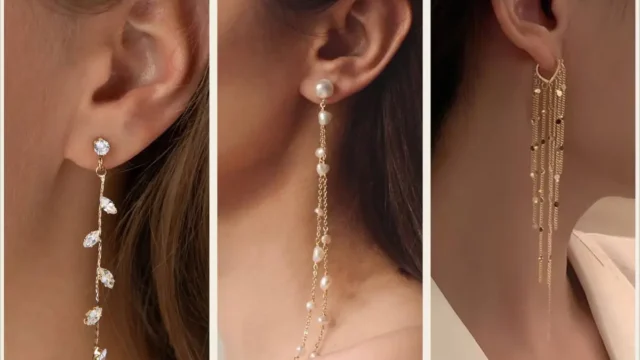 مدل گوشواره آویز بلند لاکچری؛ به گوش هایتان زیبایی و جذابیت بی نهایت بدید