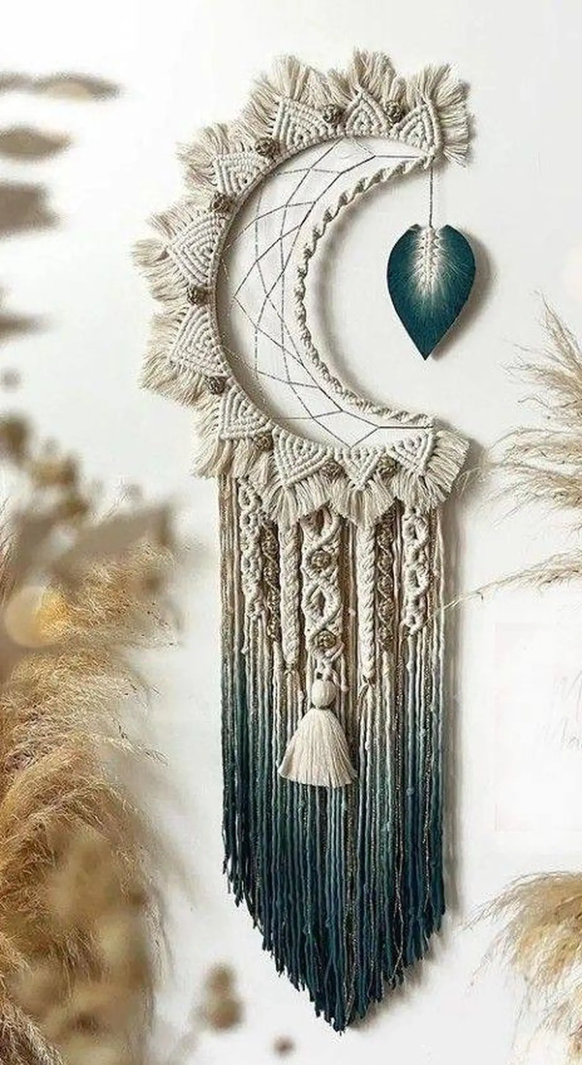 دیوارکوب مکرومه بافی پر 