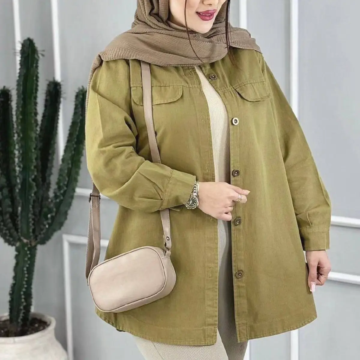 مانتو کتان اسپرت شیک