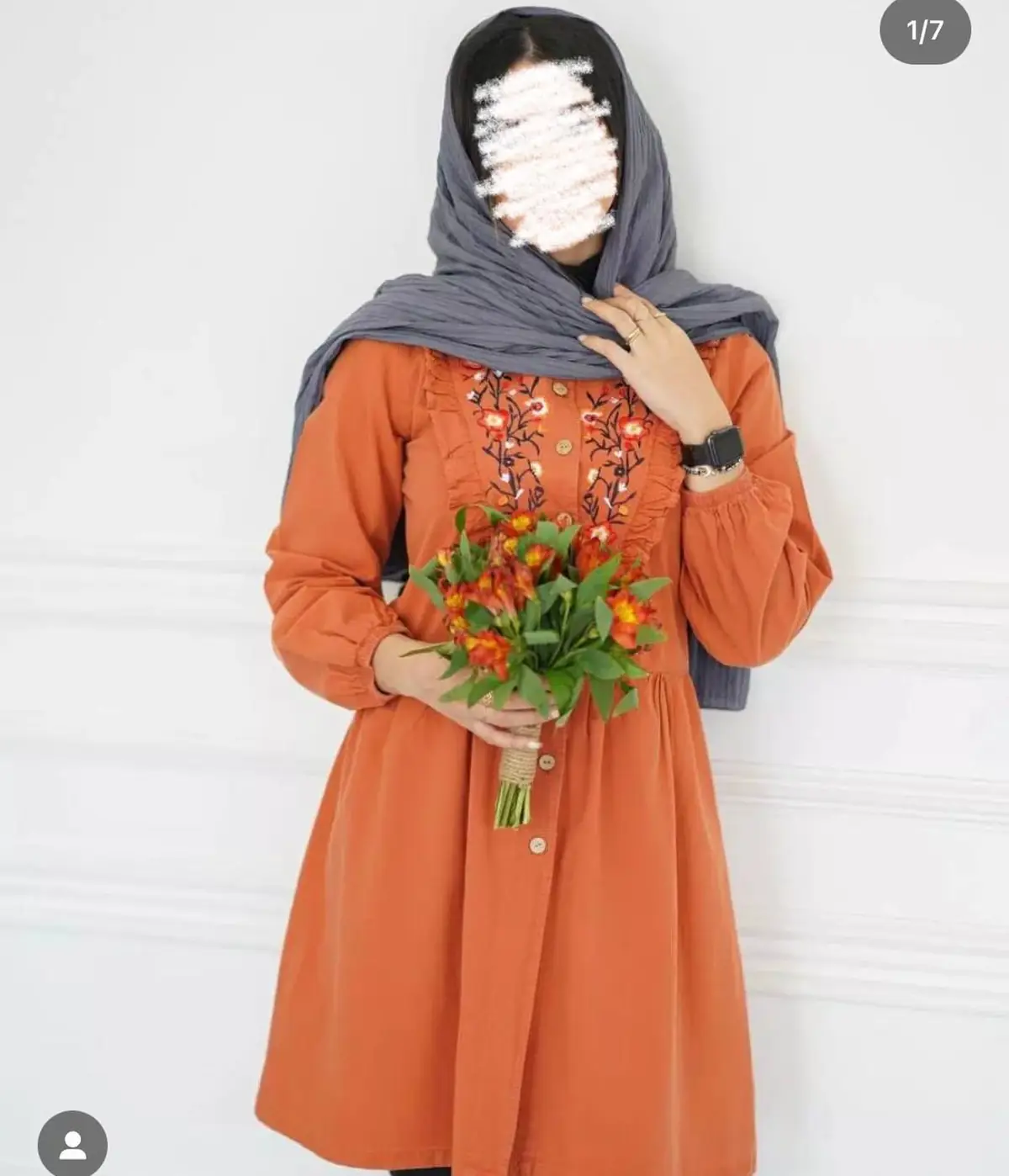 مدل مانتو گلدوزی شده در اینستا 