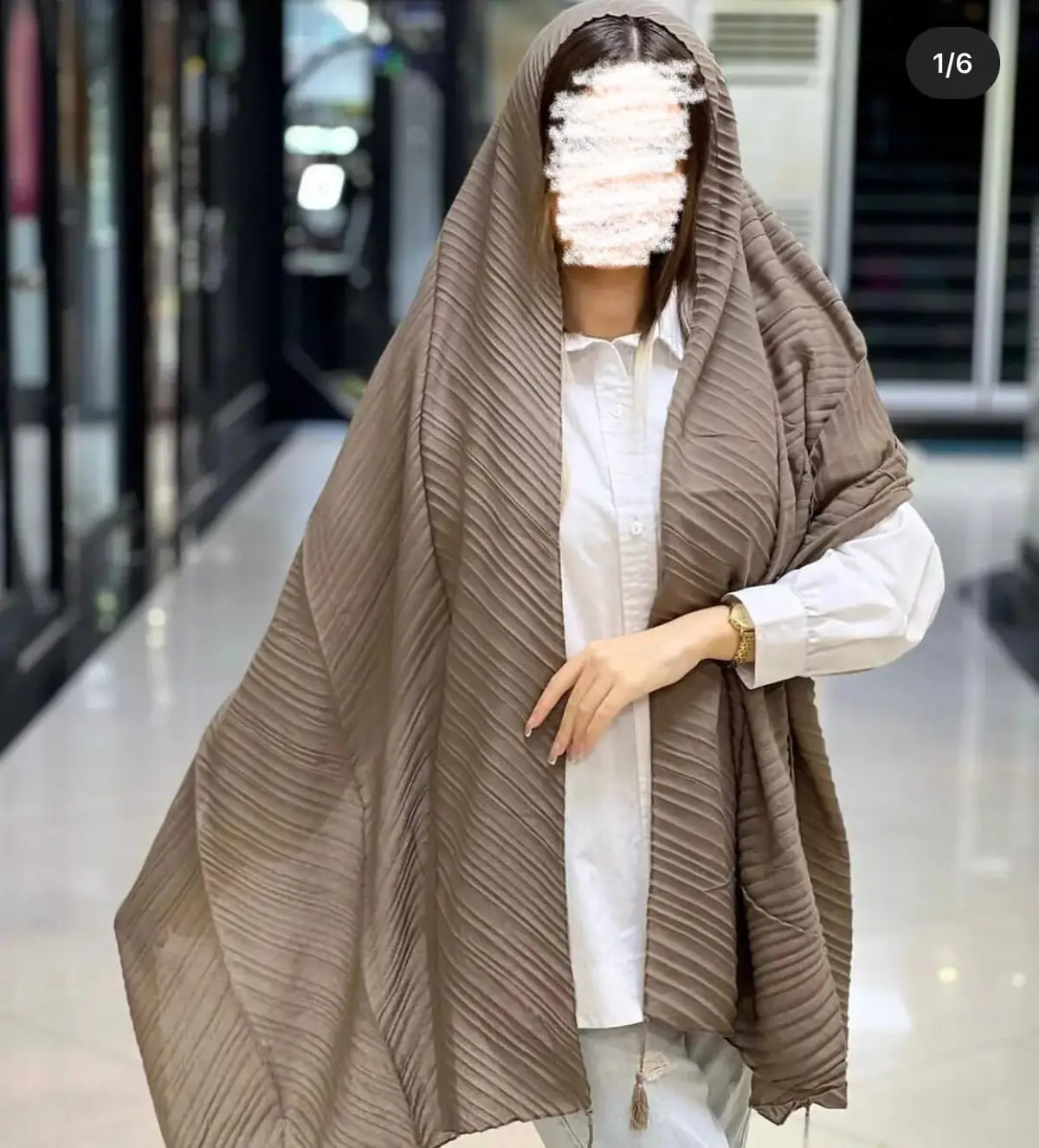 شال پلیسه ساده 