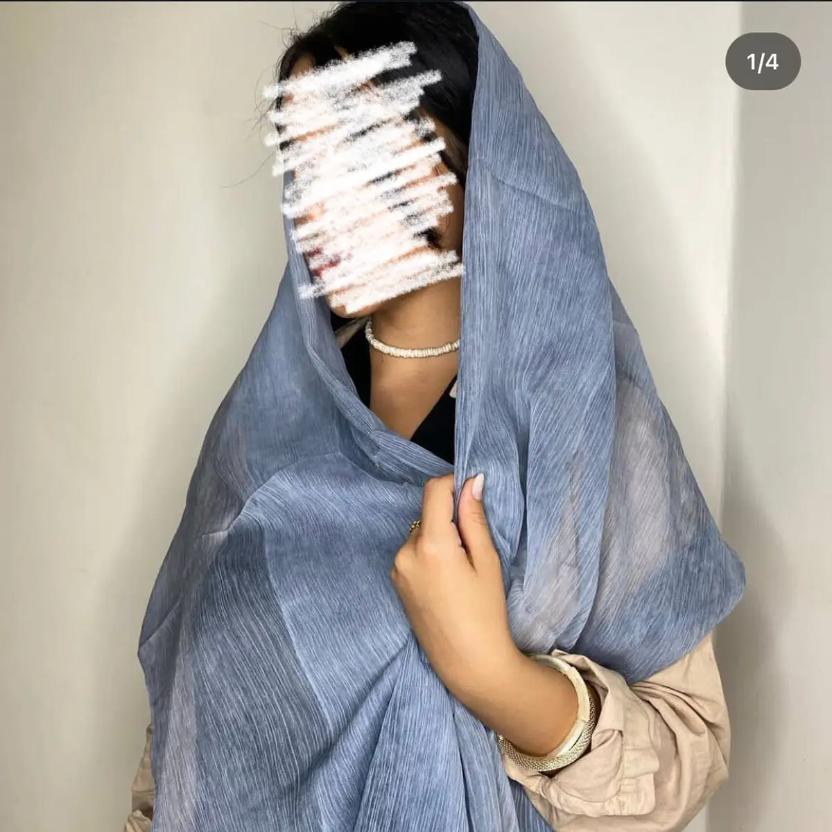 شال حریر کریشه ساده 