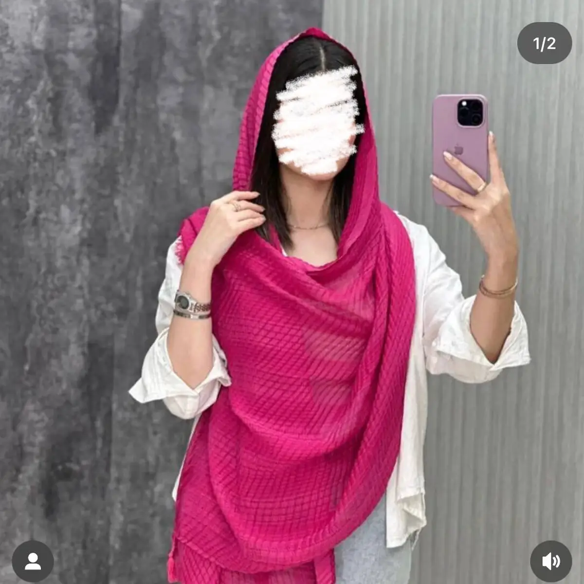 شال پلیسه حریر 