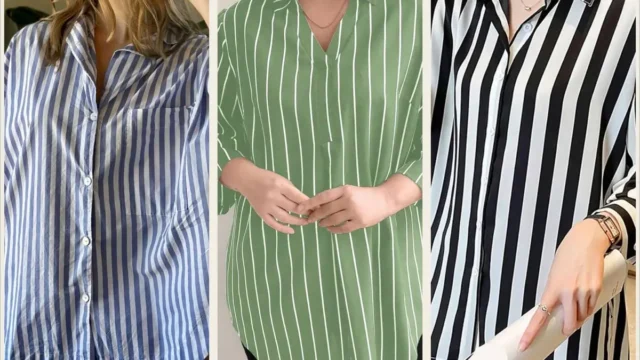 مدل شومیز راه راه زنانه؛ هر خانمی باید یه دونه از این شومیز ها داشته باشه