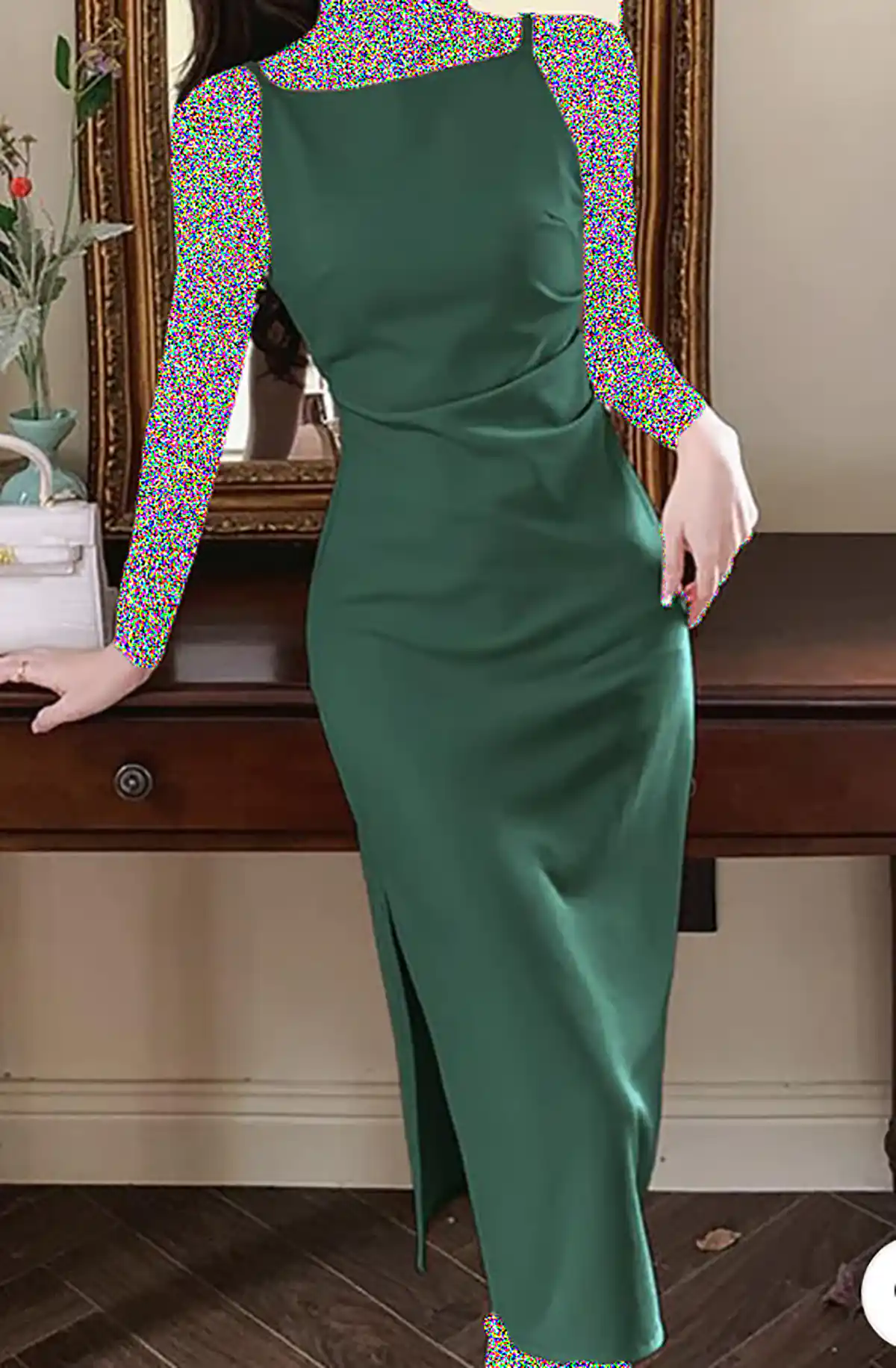 لباس مجلسی سبز زمردی