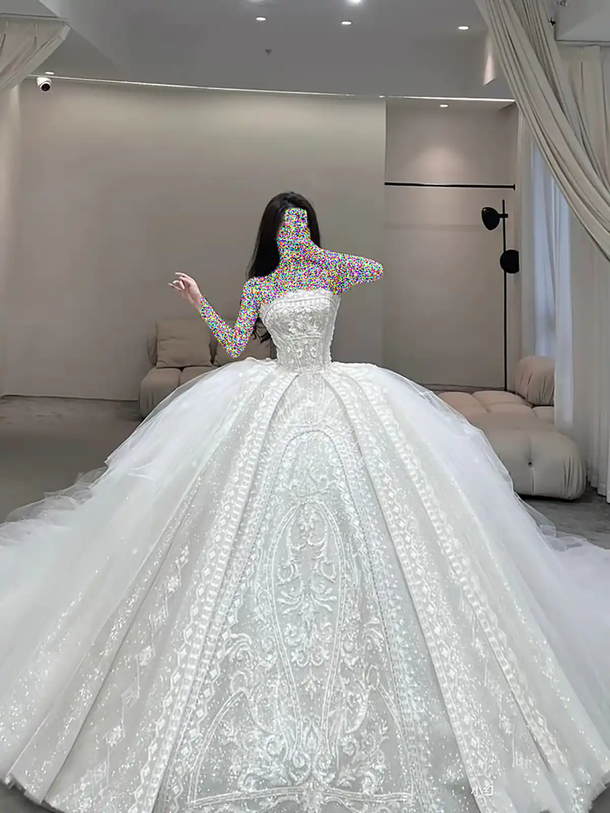 لباس عروس اروپایی پوشیده 