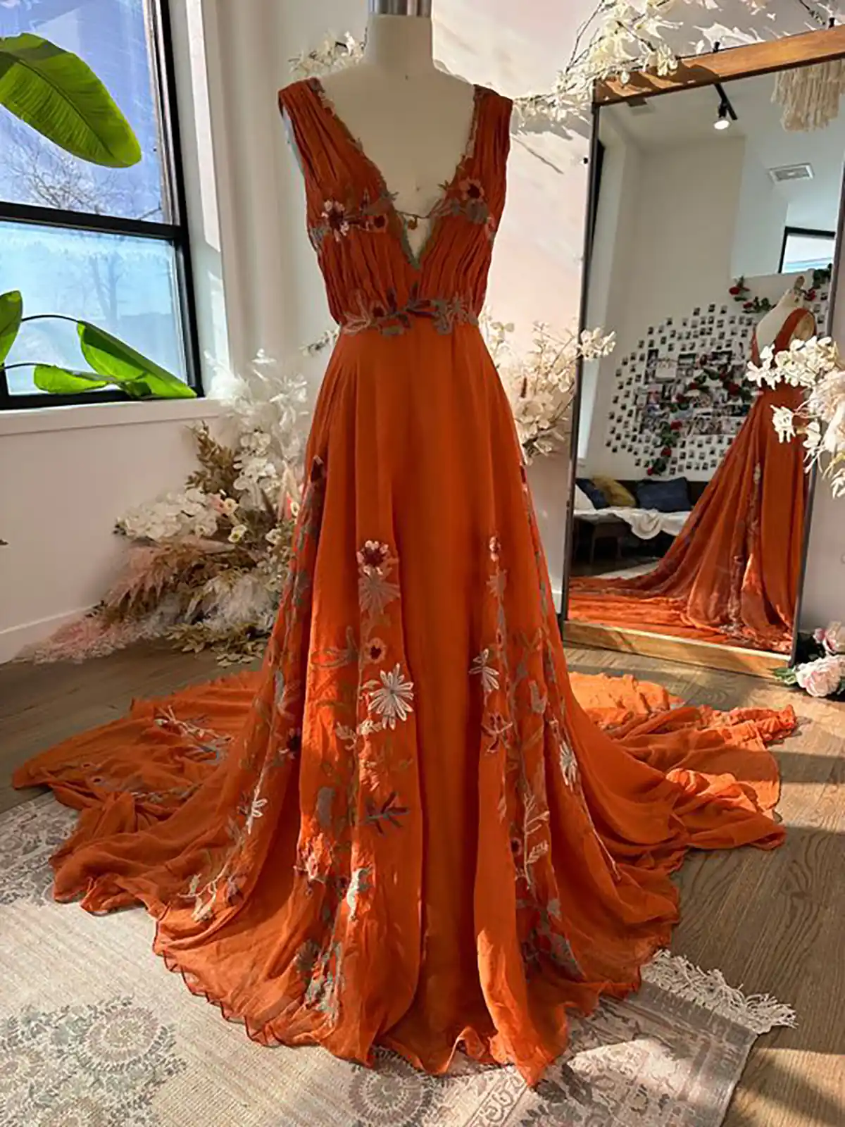 لباس مجلسی نارنجی دخترانه 