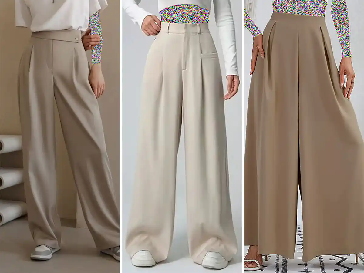 مدل شلوار پارچه ای زنانه راسته چاک دار