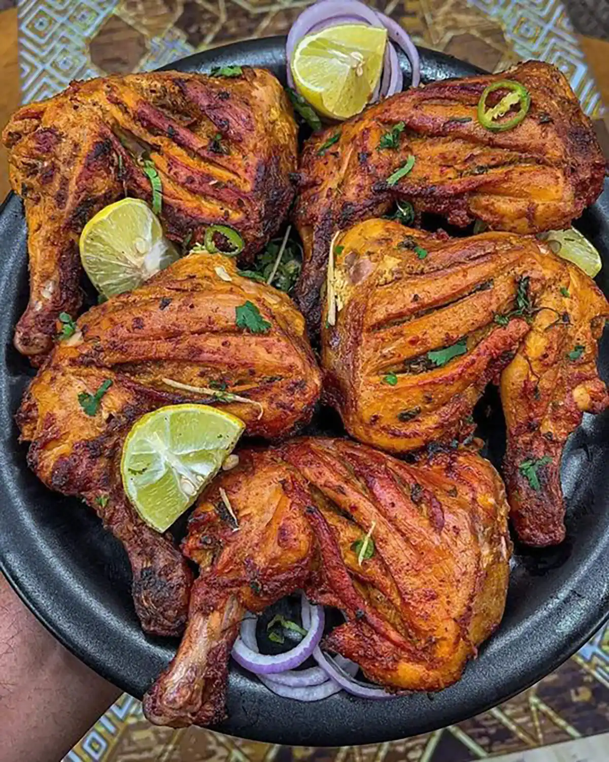 تزیین مرغ و برنج