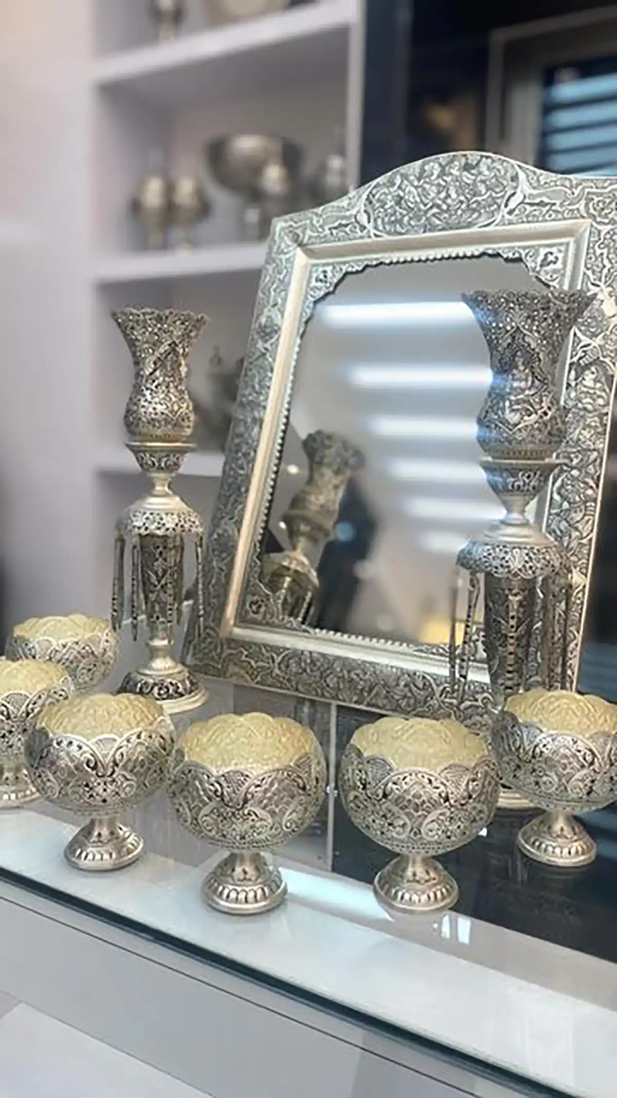 قیمت آینه شمعدان عقد 