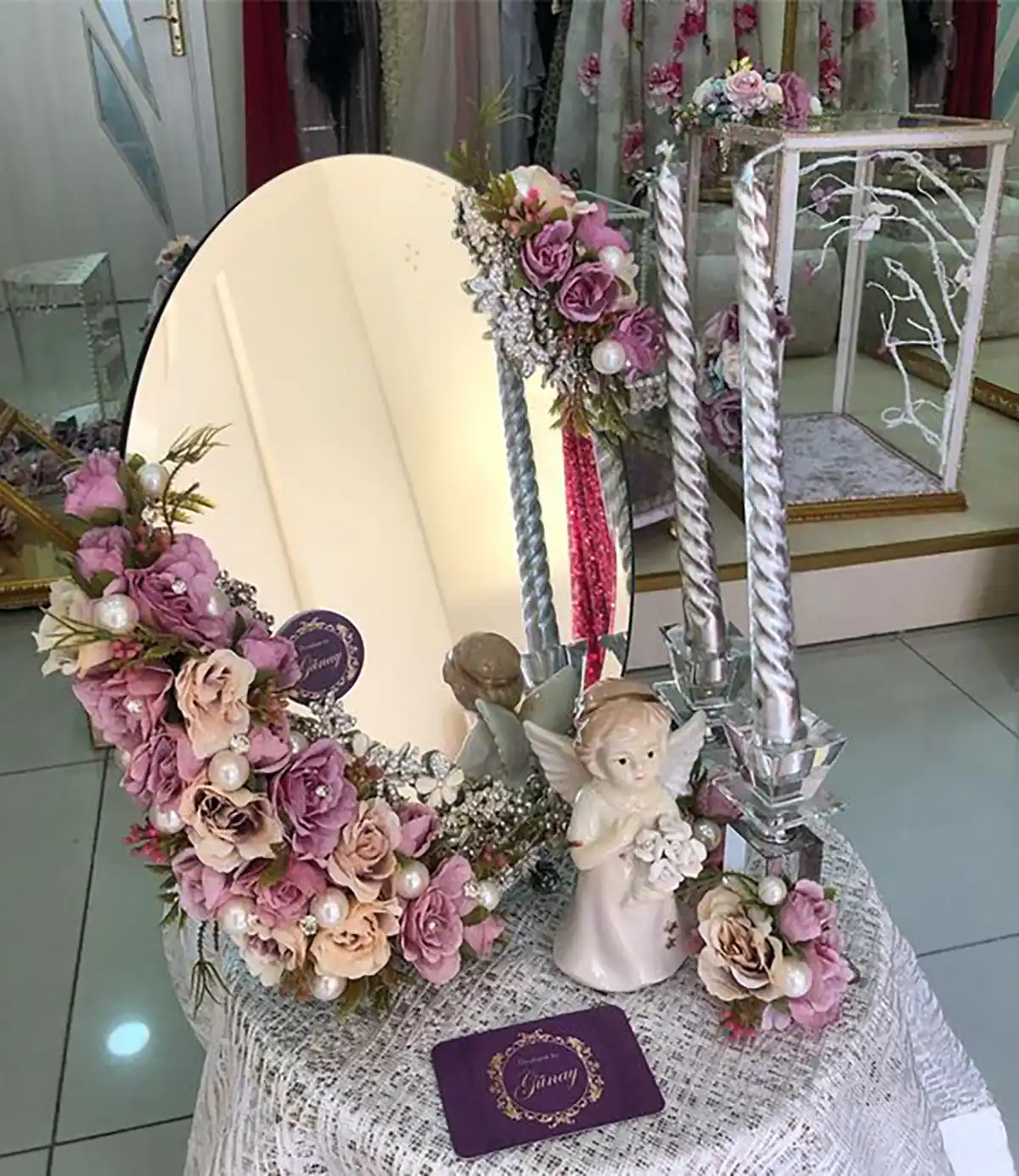 خرید اینترنتی آینه و شمعدان عروس 