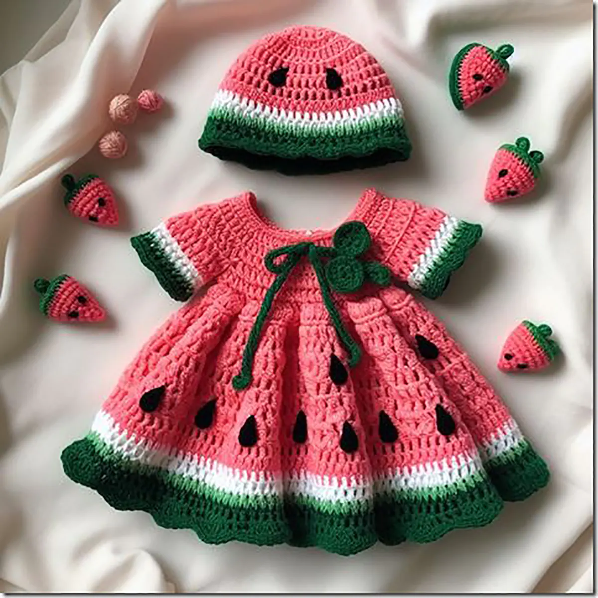 پیراهن بافتنی بچه گانه یلدایی جذاب