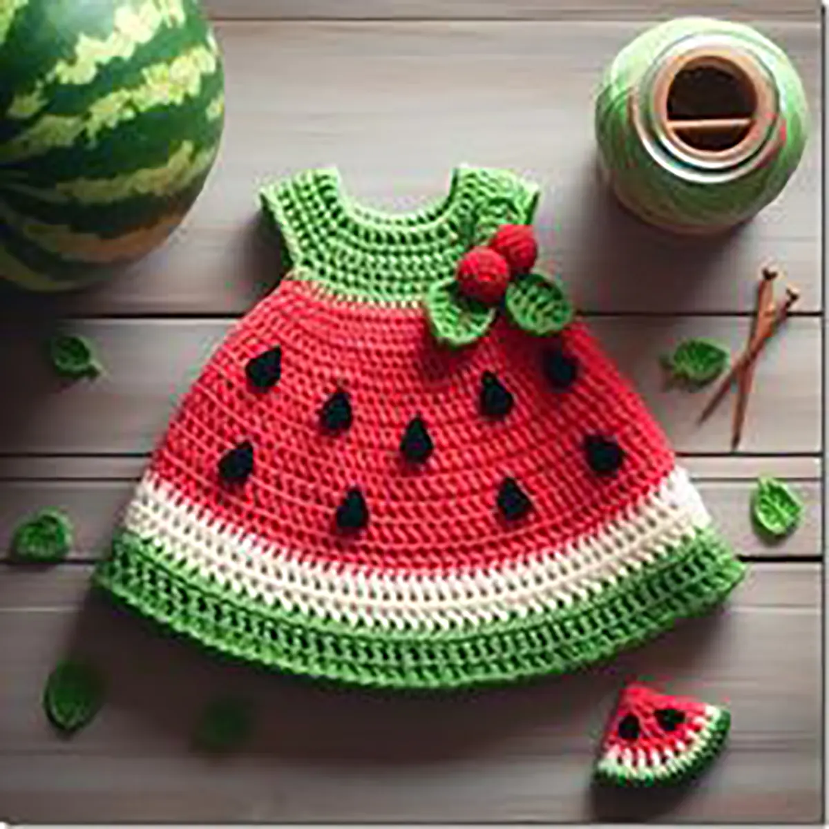 پیراهن بافتنی بچه گانه یلدایی