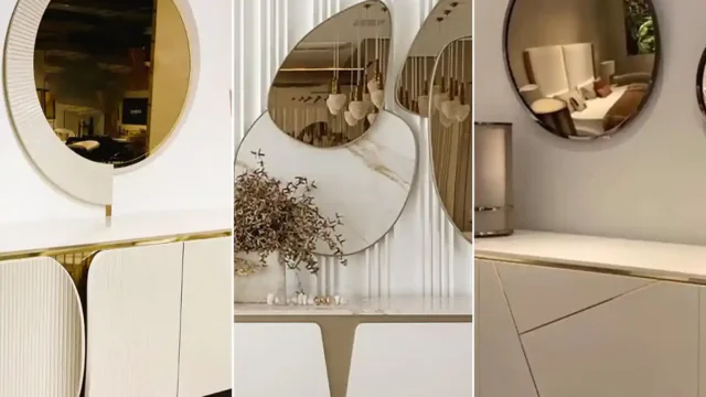 آینه کنسول مدرن و شیک برای فضای پذیرایی شما + گالری تصاویر