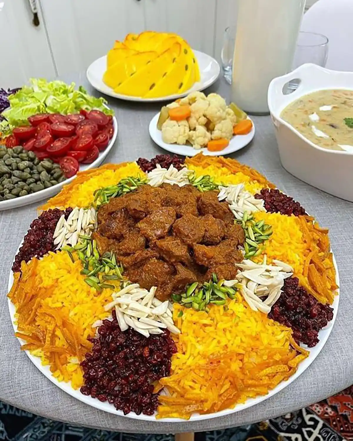 تزیین مرغ و برنج