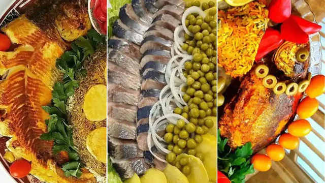 15 روش جذاب تزیین ماهی سرخ شده برای سرو در سفره