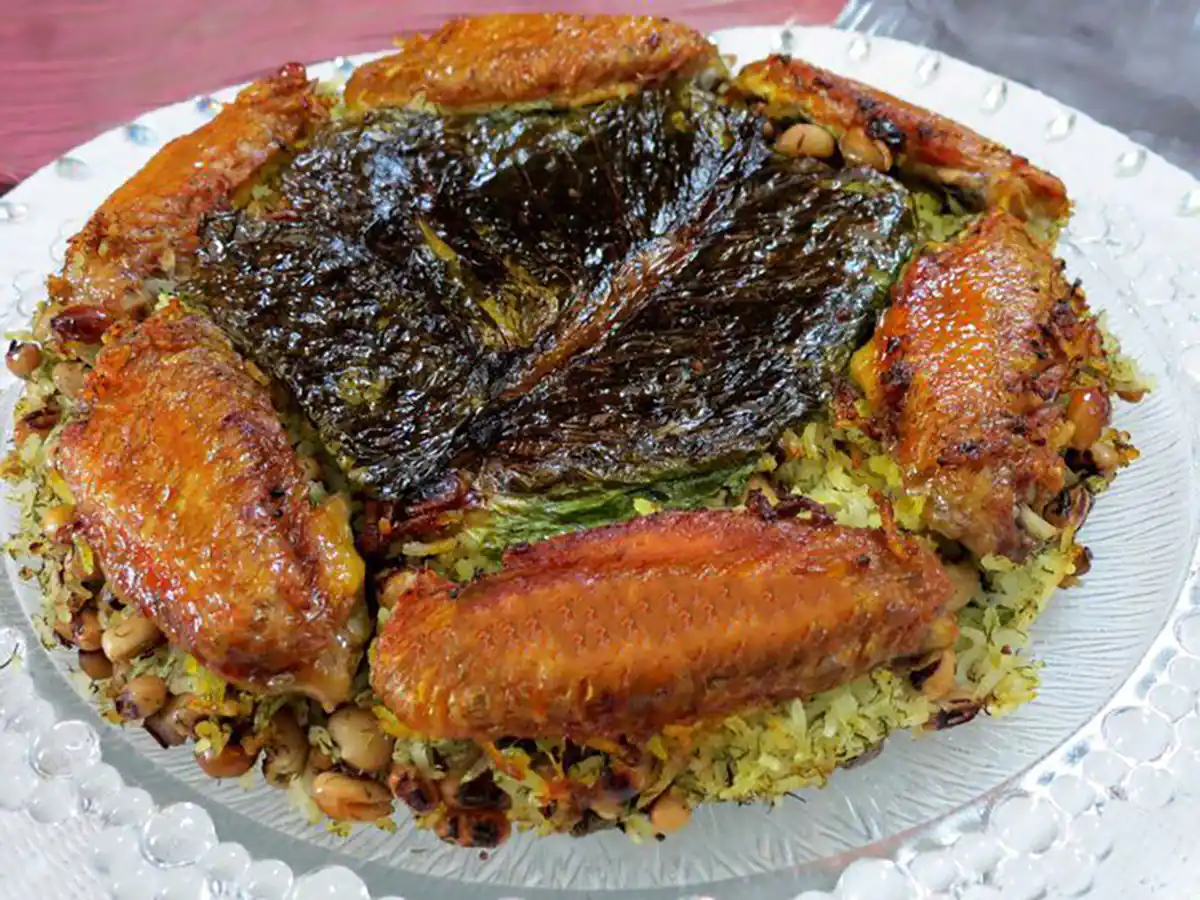 تزیین ته چین مرغ برای مدرسه