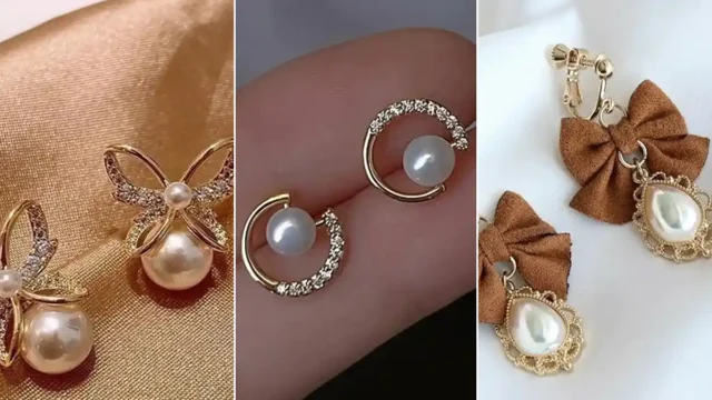 گوشواره مرواریدی طلا برای استایل‌های خاص + عکس