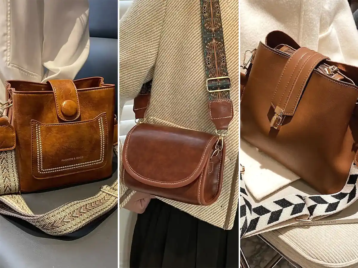 کیف چرم قهوه ای شیک