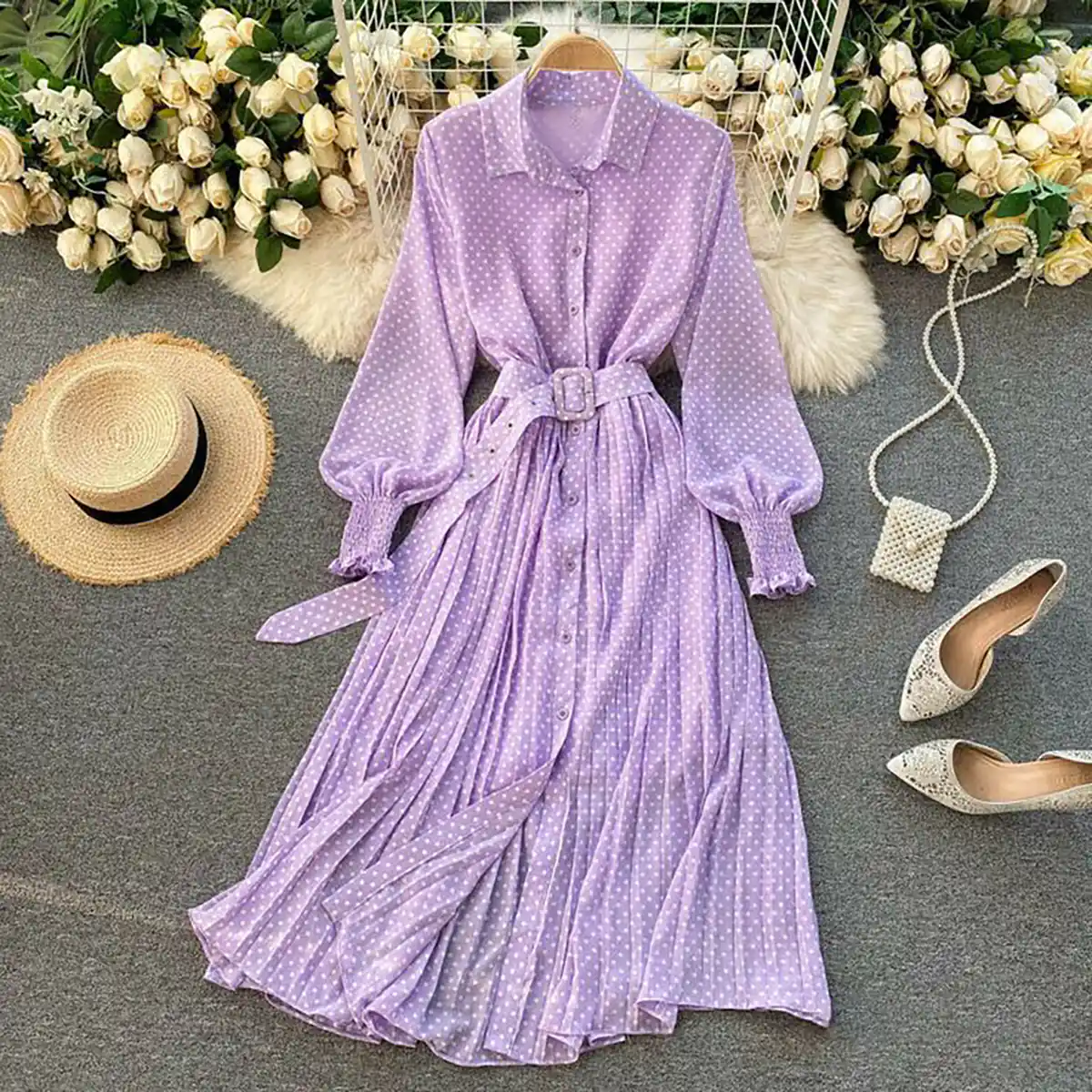 پیراهن بنفش زنانه 