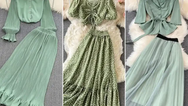 شومیز و دامن سبز | راحت و مدرن برای استفاده روزمره