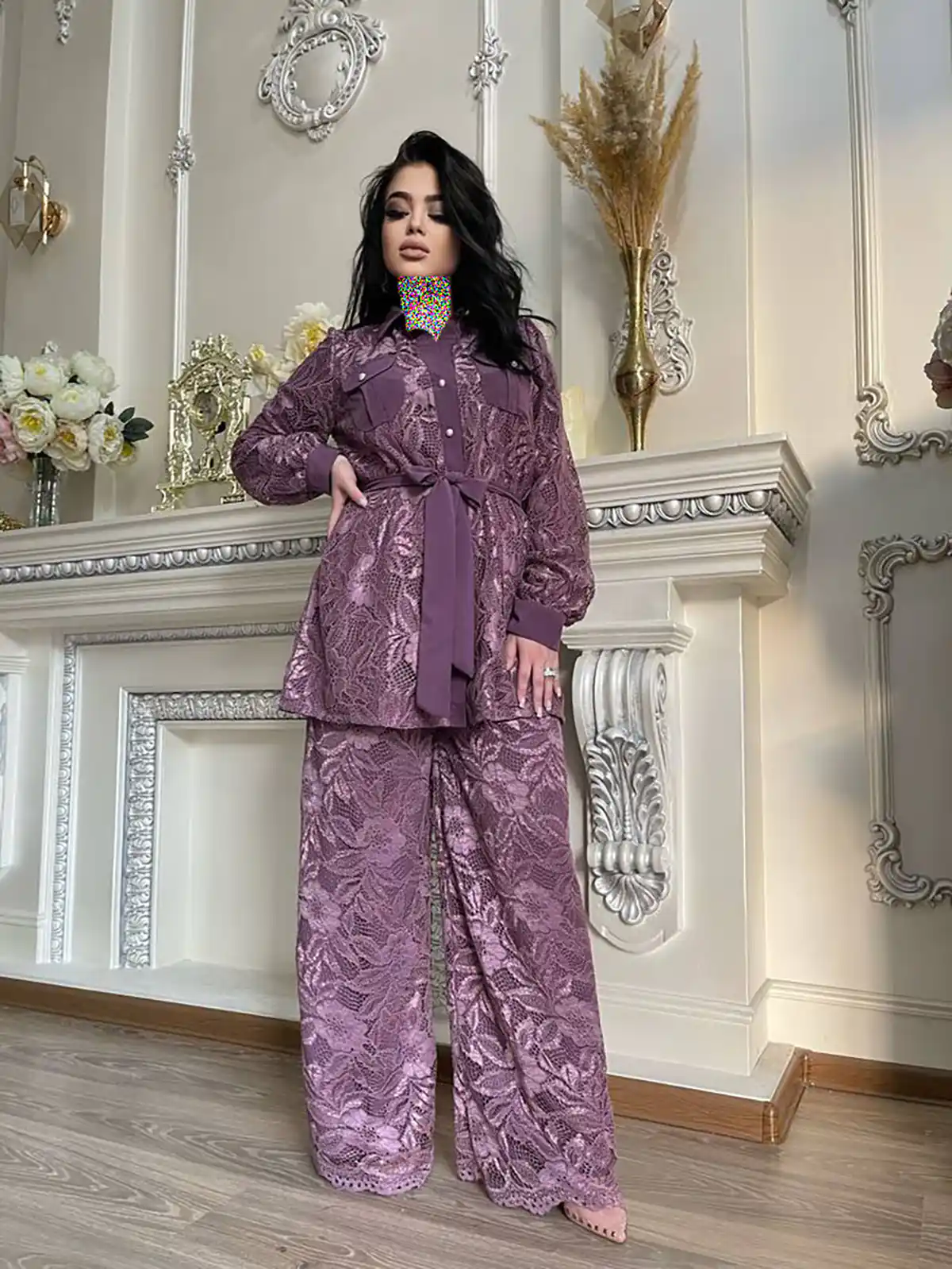شومیز بارداری حریر گلدار 