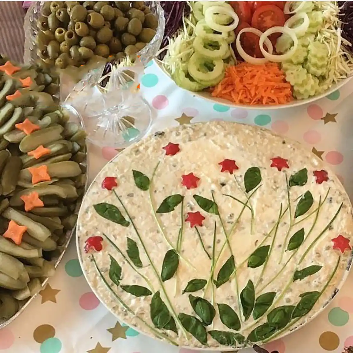 تزیین سالاد الویه ساده 