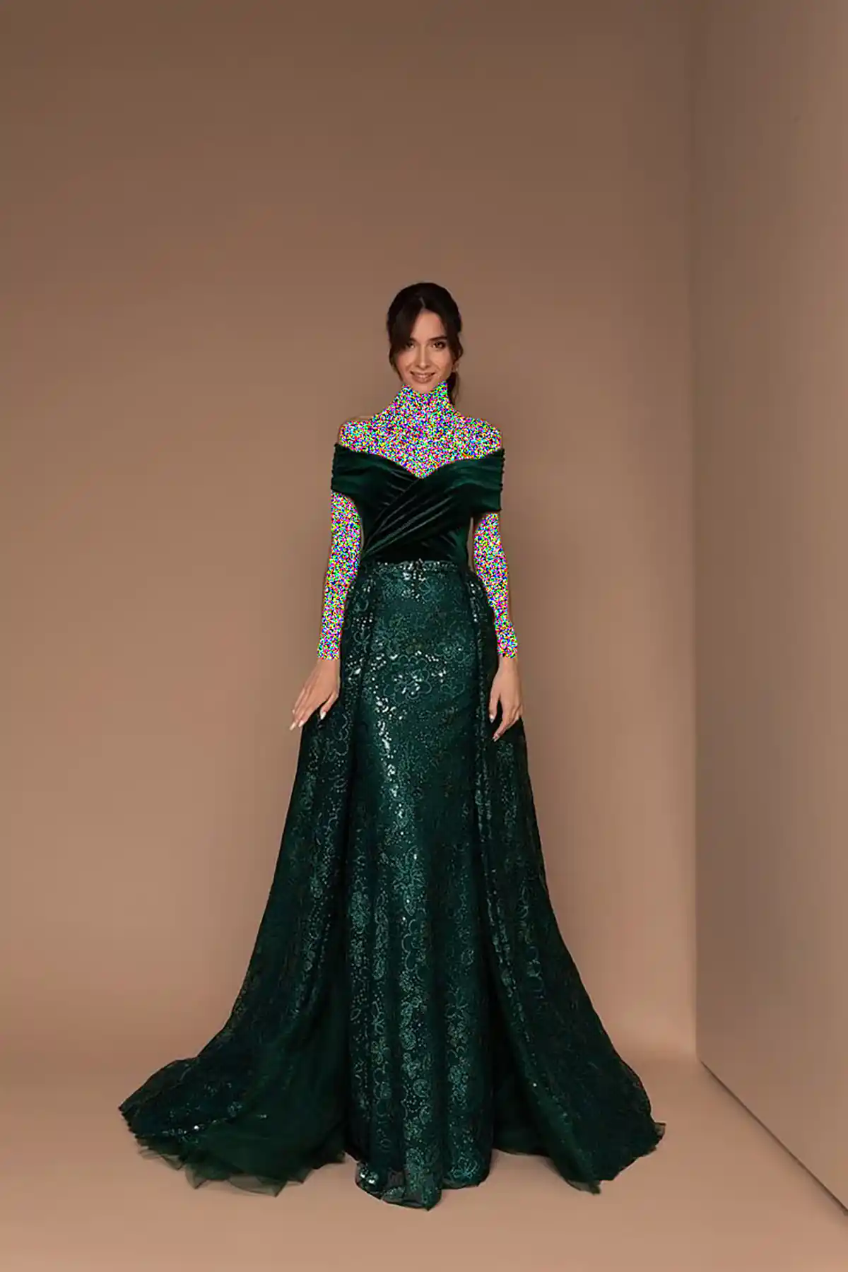 لباس مجلسی سبز زمردی 