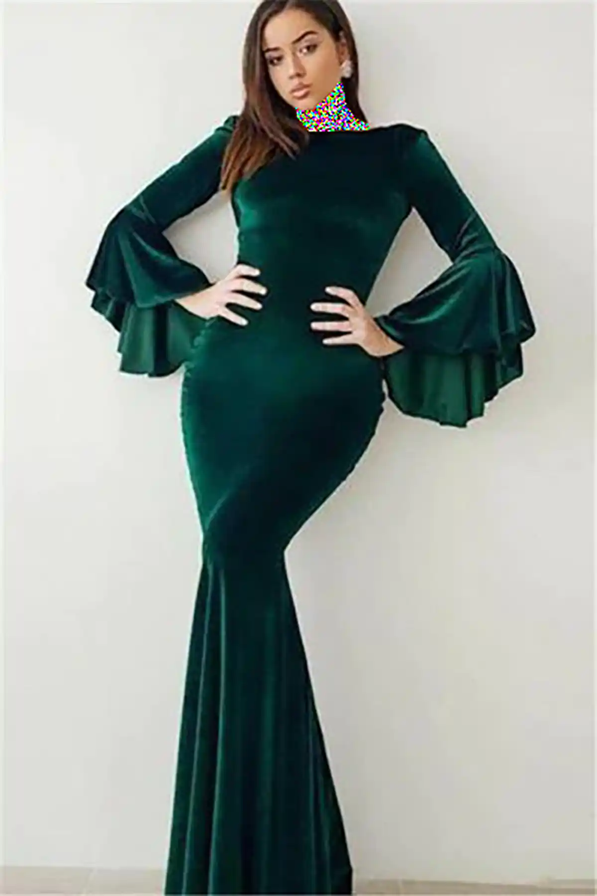 لباس مجلسی سبز زمردی 