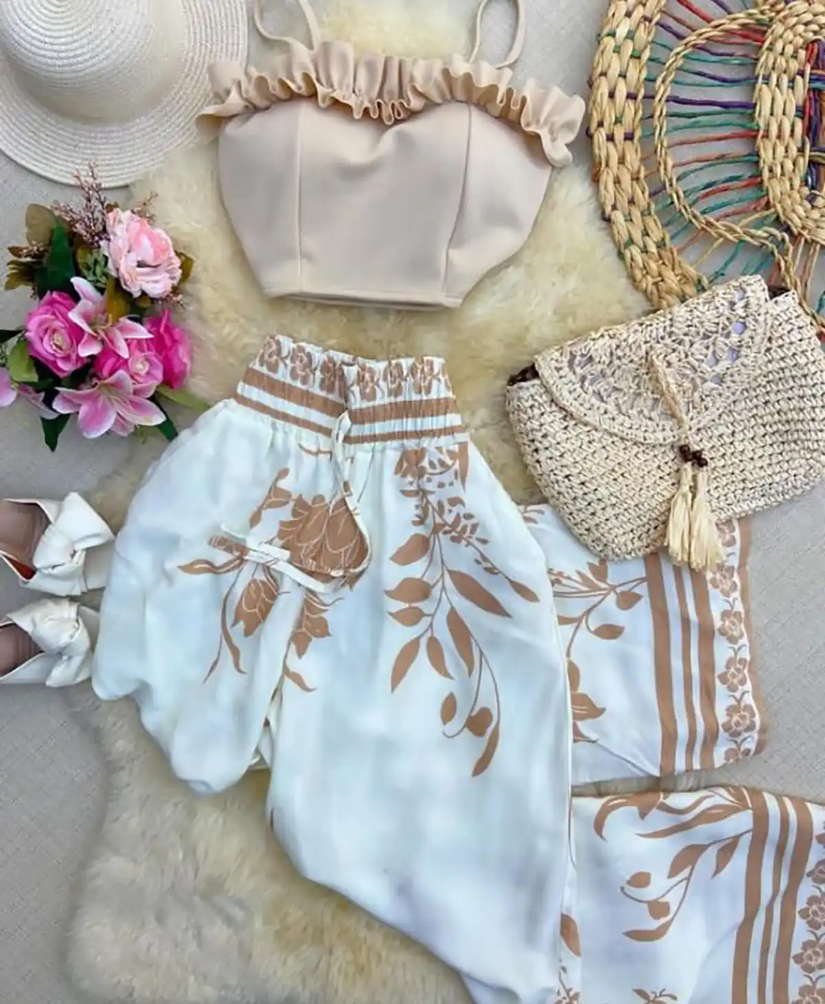ست کراپ و شلوار بگ دخترانه 