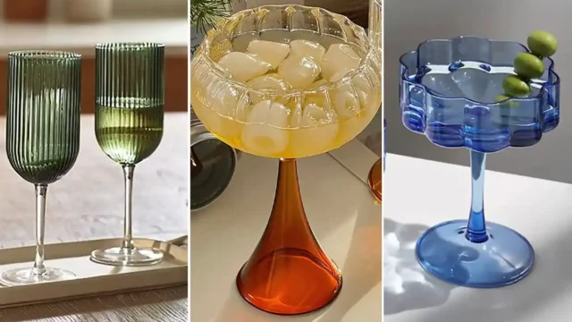 لیوان پایه دار شیشه ای برای پذیرایی شیک و جذاب