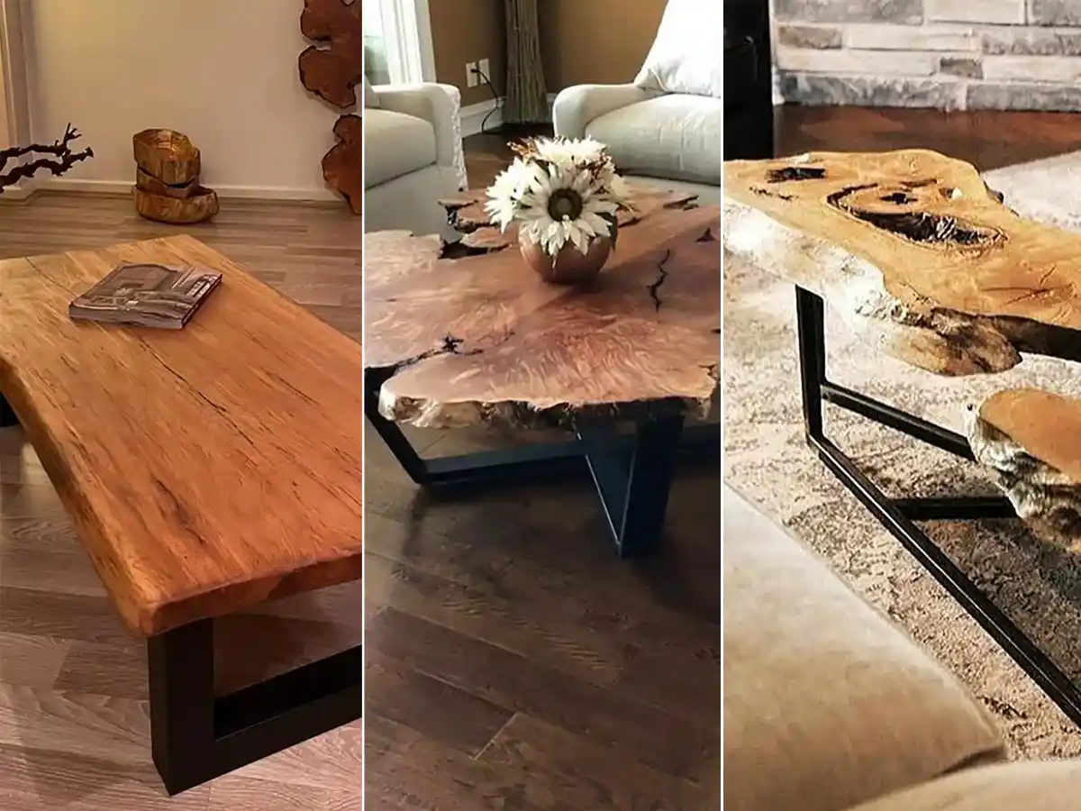 ساخت میز عسلی با تنه درخت