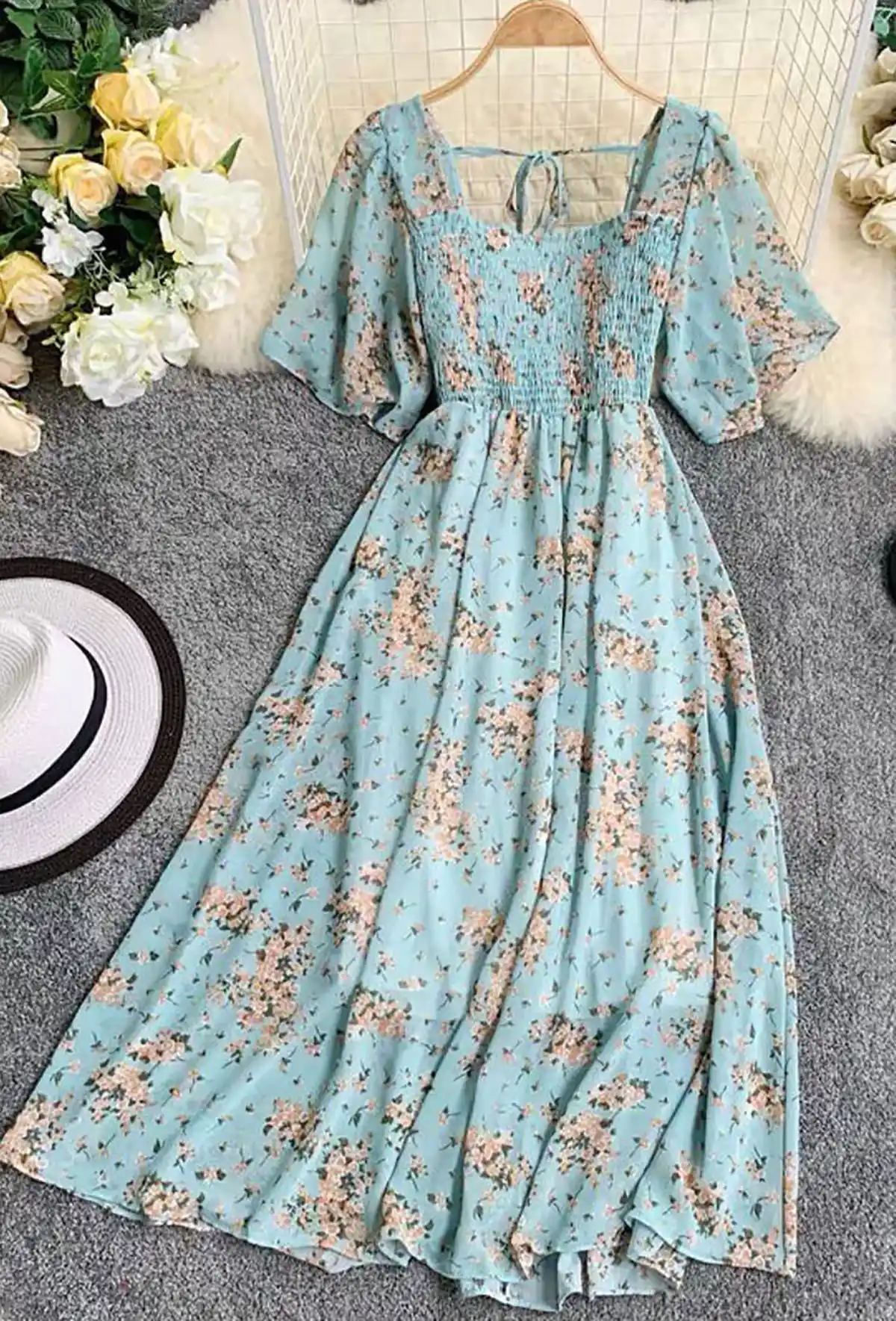 لباس مجلسی آبی فیروزه ای