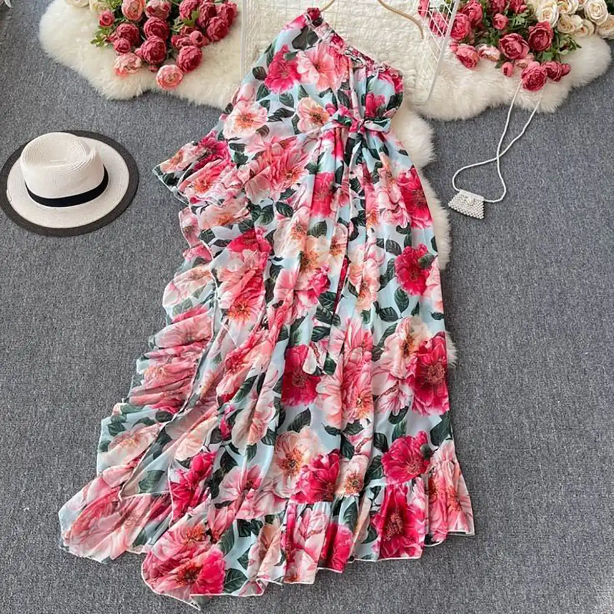 مدل پیراهن چین دار طبقه ای 