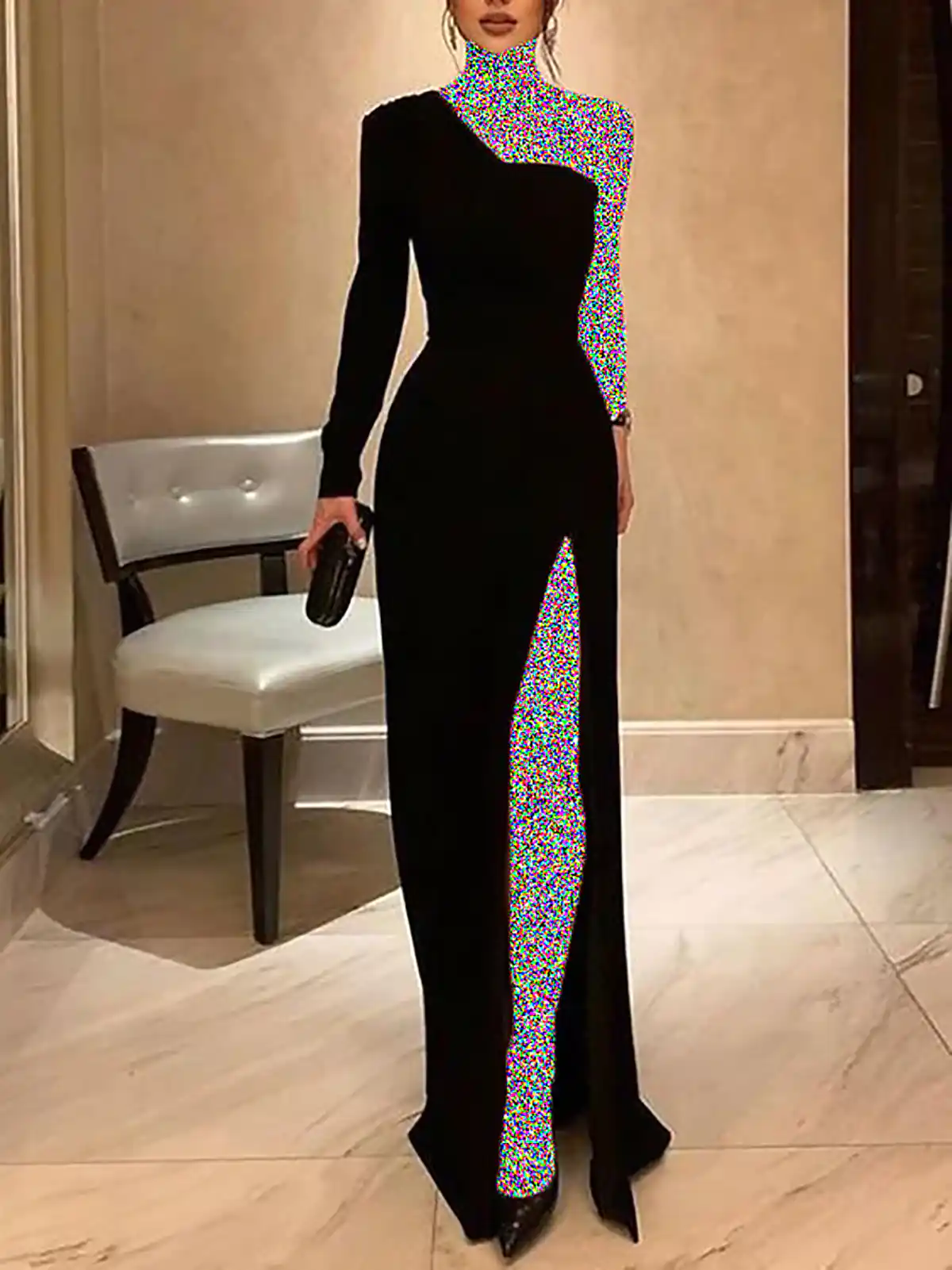 لباس مجلسی مشکی ساده 