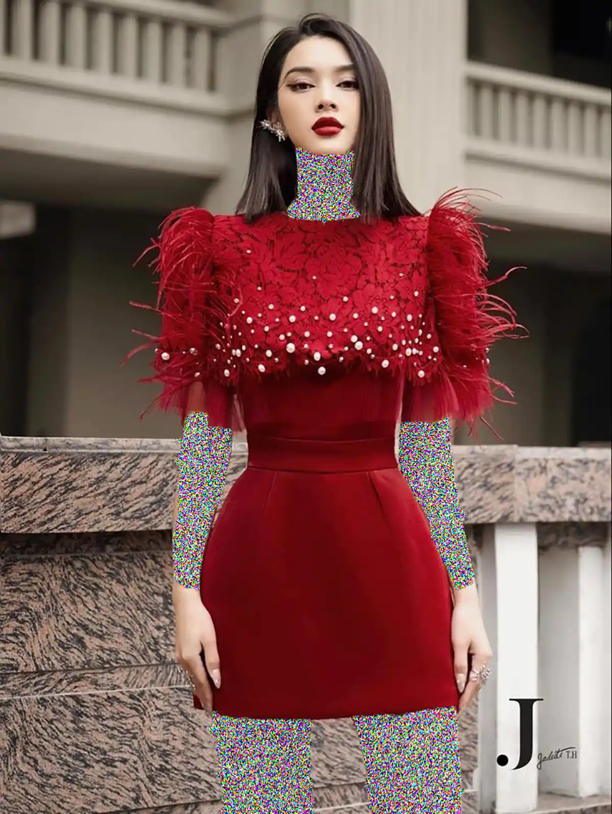 پیراهن قرمز زنانه 