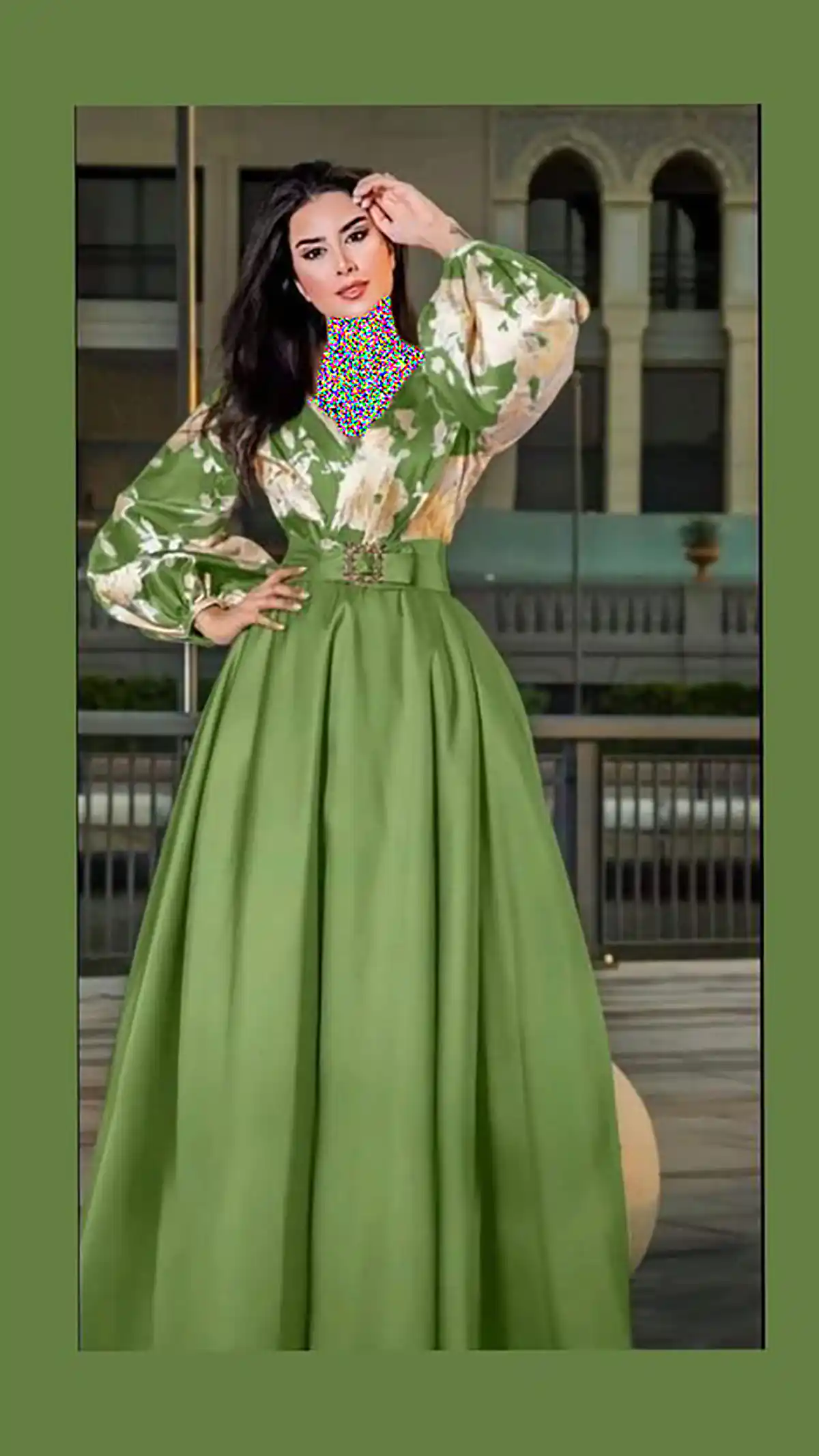 لباس مجلسی سبز کله غازی