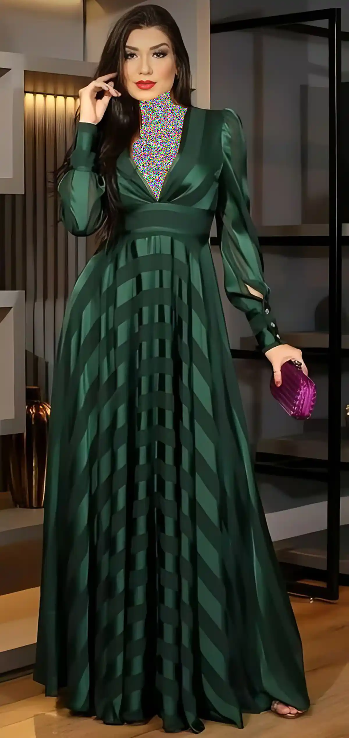 پیراهن سبز زنانه