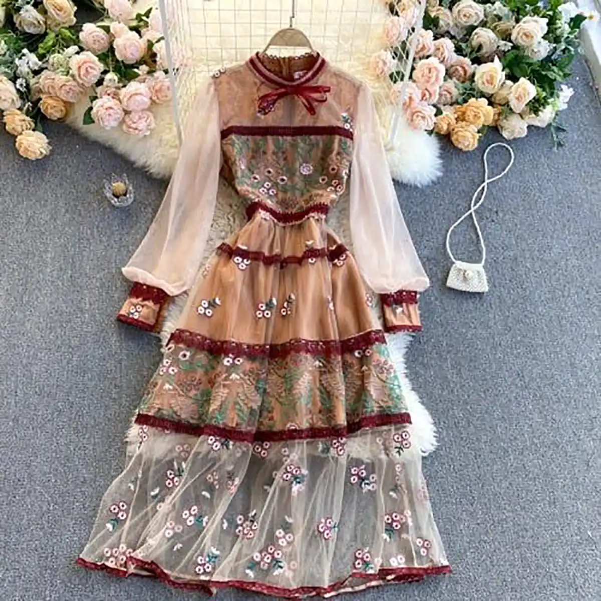 مدل لباس چین دار حریر 