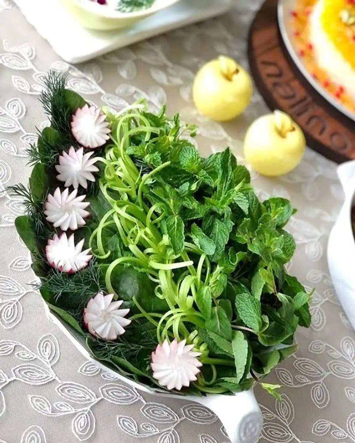 تزیین سبزی خوردن برای سفره افطار 