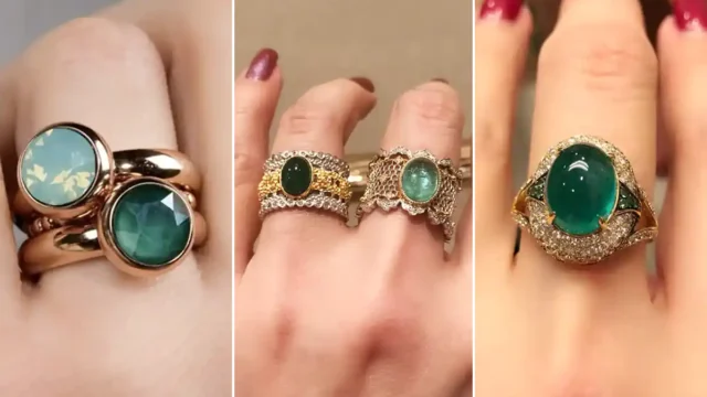 بررسی مدل‌های پرطرفدار و جذاب انگشتر نگین سبز بزرگ با طراحی های خاص و لاکچری